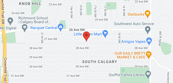 map of 113 1905 27 Avenue SW